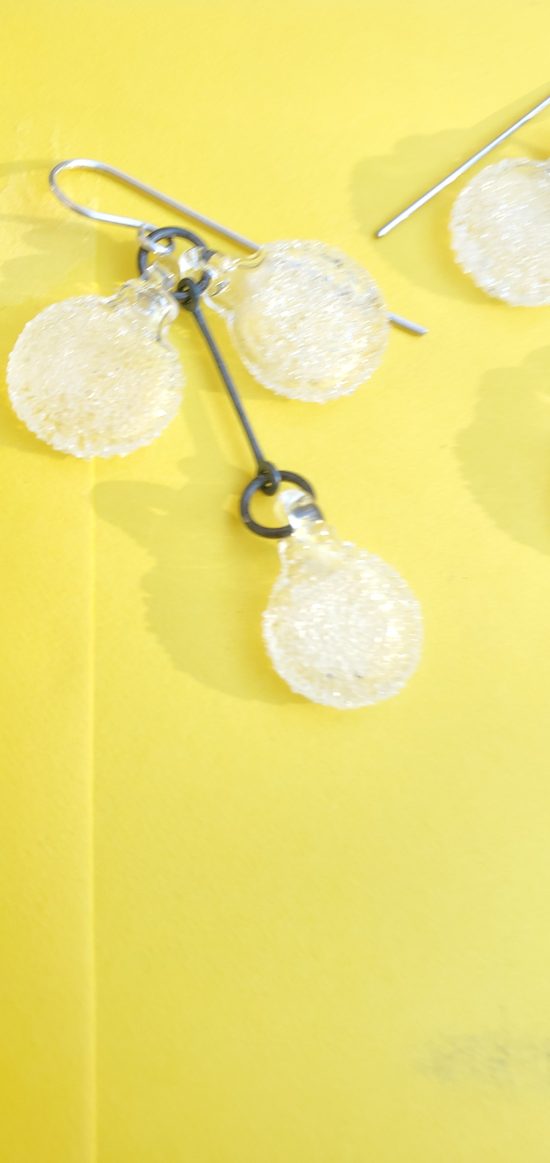 lily pad drop earrings-clear sparkles-philadelphia
