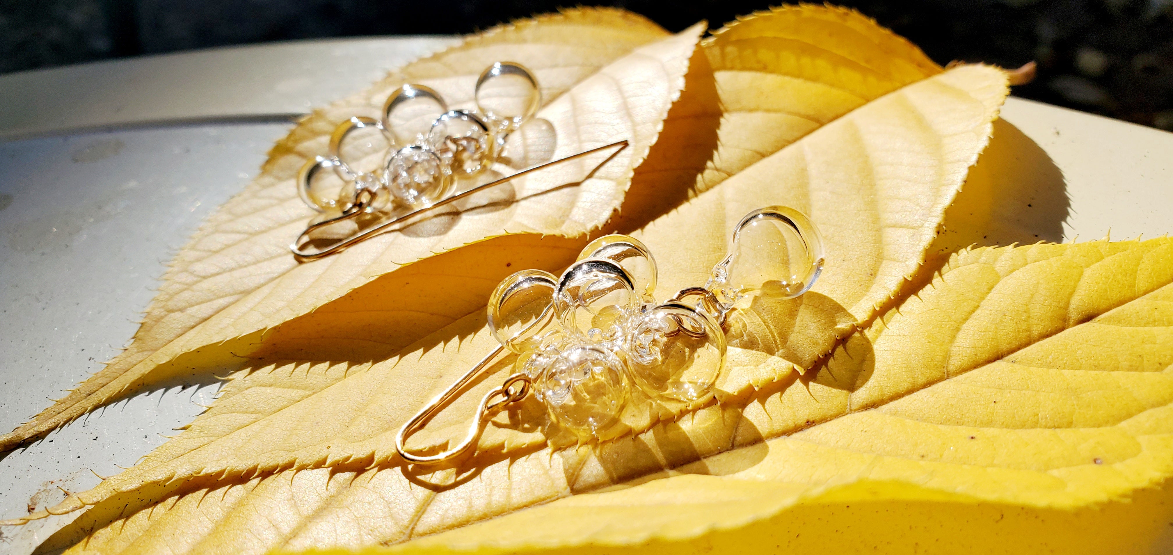 best bubbles-clear and gold fill earrings