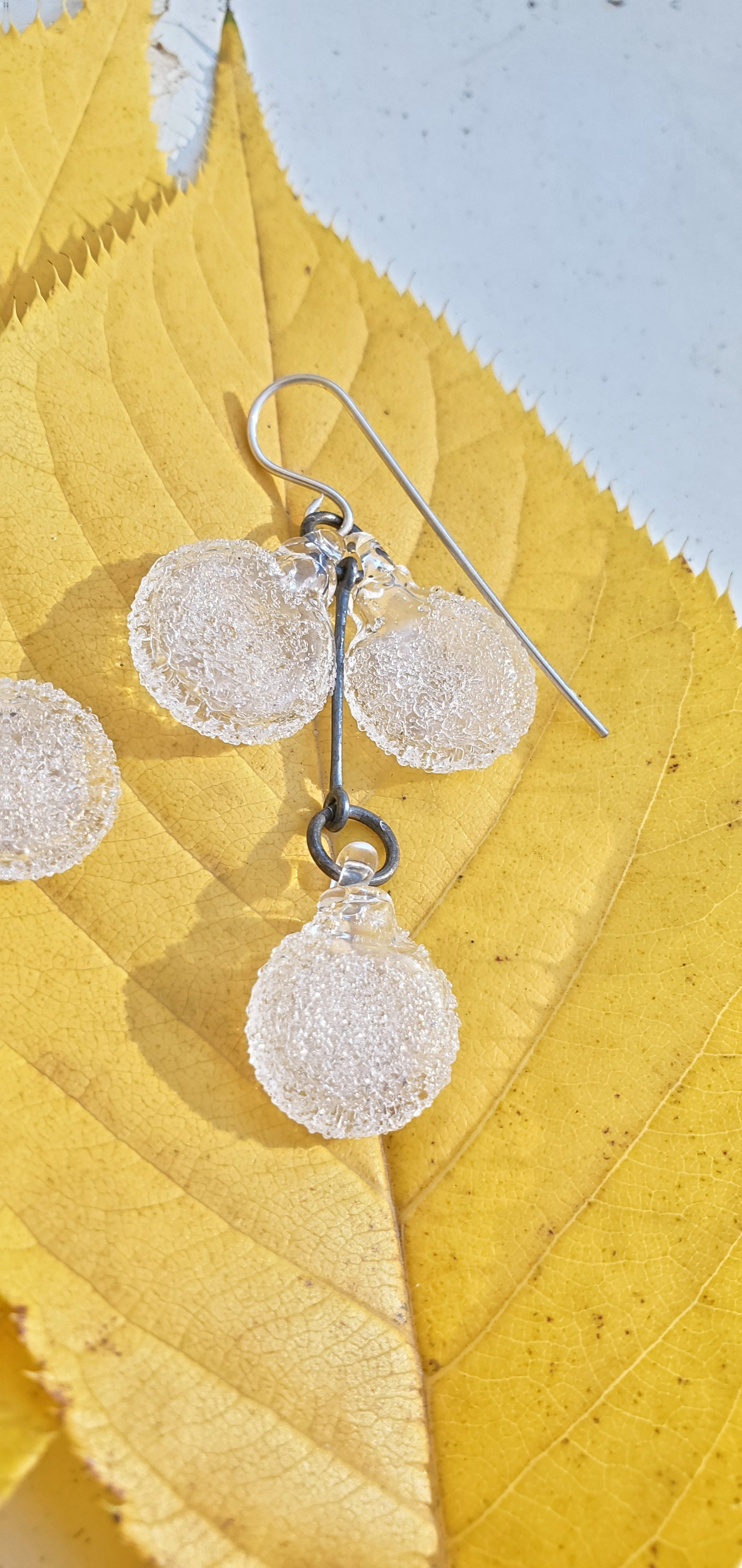 lily pad drop earrings-clear sparkles-philadelphia